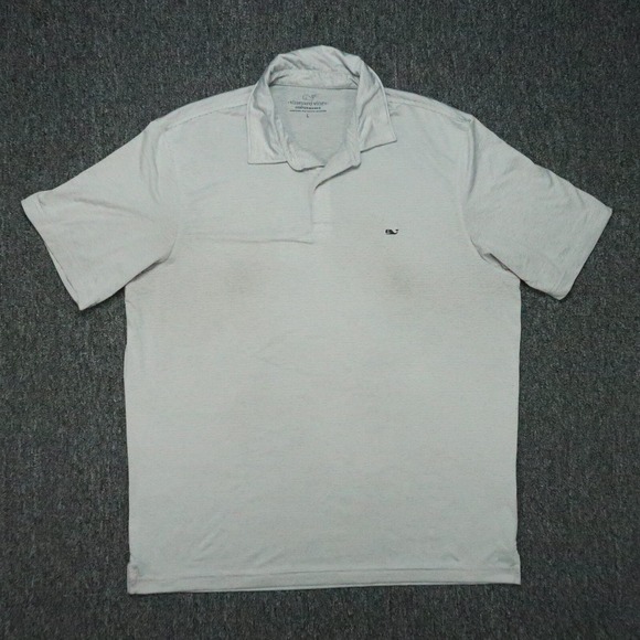 Vineyard Vines Other - Vineyard Vines Shirt Mens Large Gray Performance Polo Striped Short Sleeve